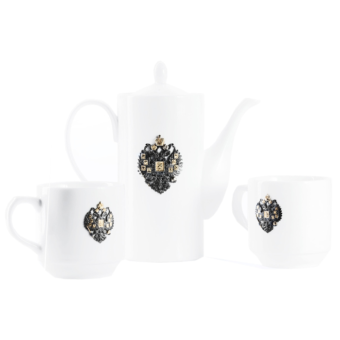 Porcelain tea set for 2 persons "Fatherland"